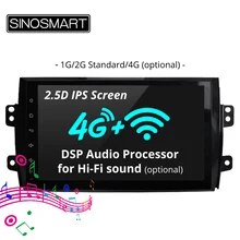 SINOSMART 2.5D ips/QLED 1G/2G автомобильный навигационный gps-плеер для Suzuki SX4 Fiat Sedici хэтчбек 2006-2012 32EQ DSP, 4G ram опционально