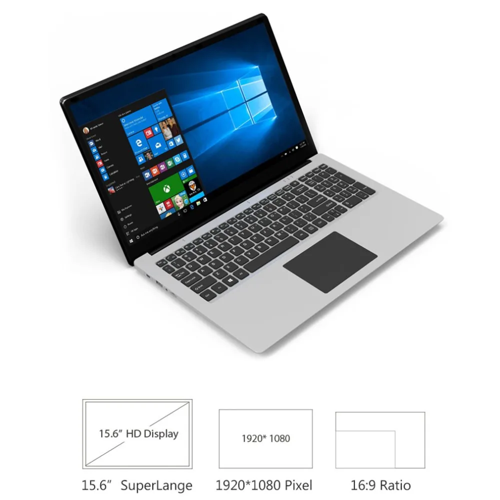 YEPO 737A6 15 6 дюймов 1080 P HD ноутбук + 64G игровой рабочий для Windows10 0.3MP камера