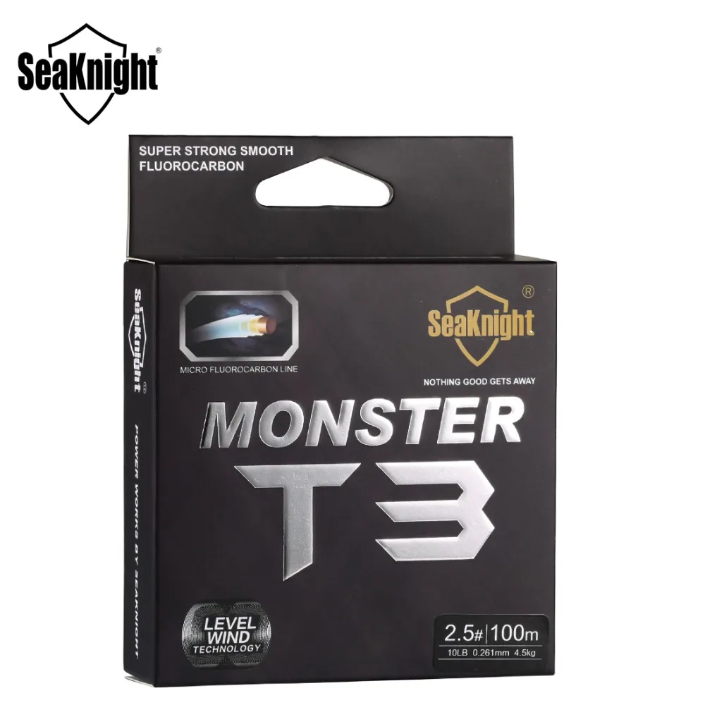 Фторуглеродная рыболовная леска SeaKnight MONSTER T3 100 м Новое поступление 2019