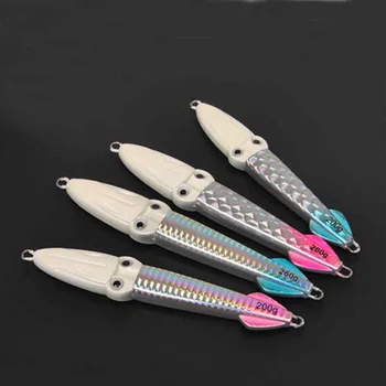 

2PCS Deep sea Fishing Night glow Squid Spoon Lure Metal Jig Lure Jigbait spoon Spinner baits 200g 260g