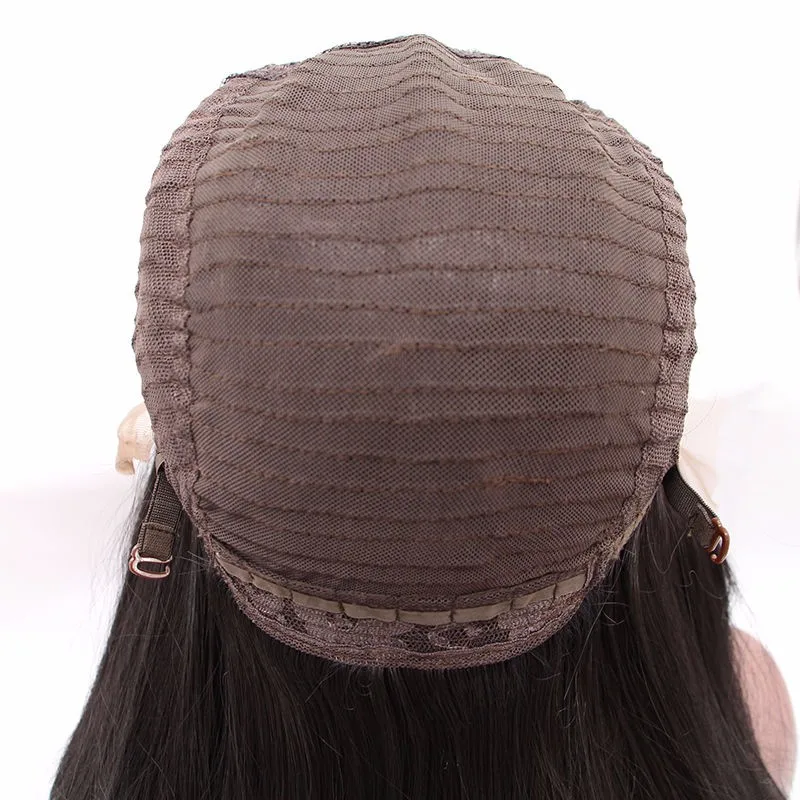 Cheap Silky Straight Synthetic Hair Lace Front Wig Heat Resistant Best Natural Looking Black Synthetic Wigs For Black Women (3)