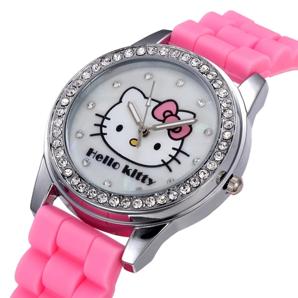 Top Quality Cute Hello Kitty Watch For Kids Women Fashion Casual