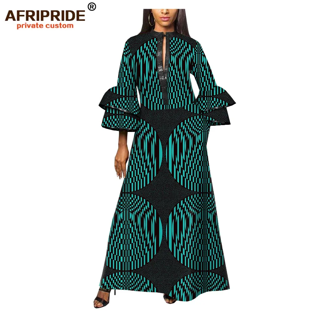 Анкара печать африканская платье для женщин AFRIPRIDE Портной сделал три четверти рукава лодыжки длина женское Хлопковое платье A1925004 - Цвет: 241X