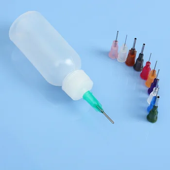 

50ml Empty E-liquid Plastic Rosin Flux Alcohol Bottle For Dispenser Rosin Solder Flux Paste +11 Needles Silicone Sealant
