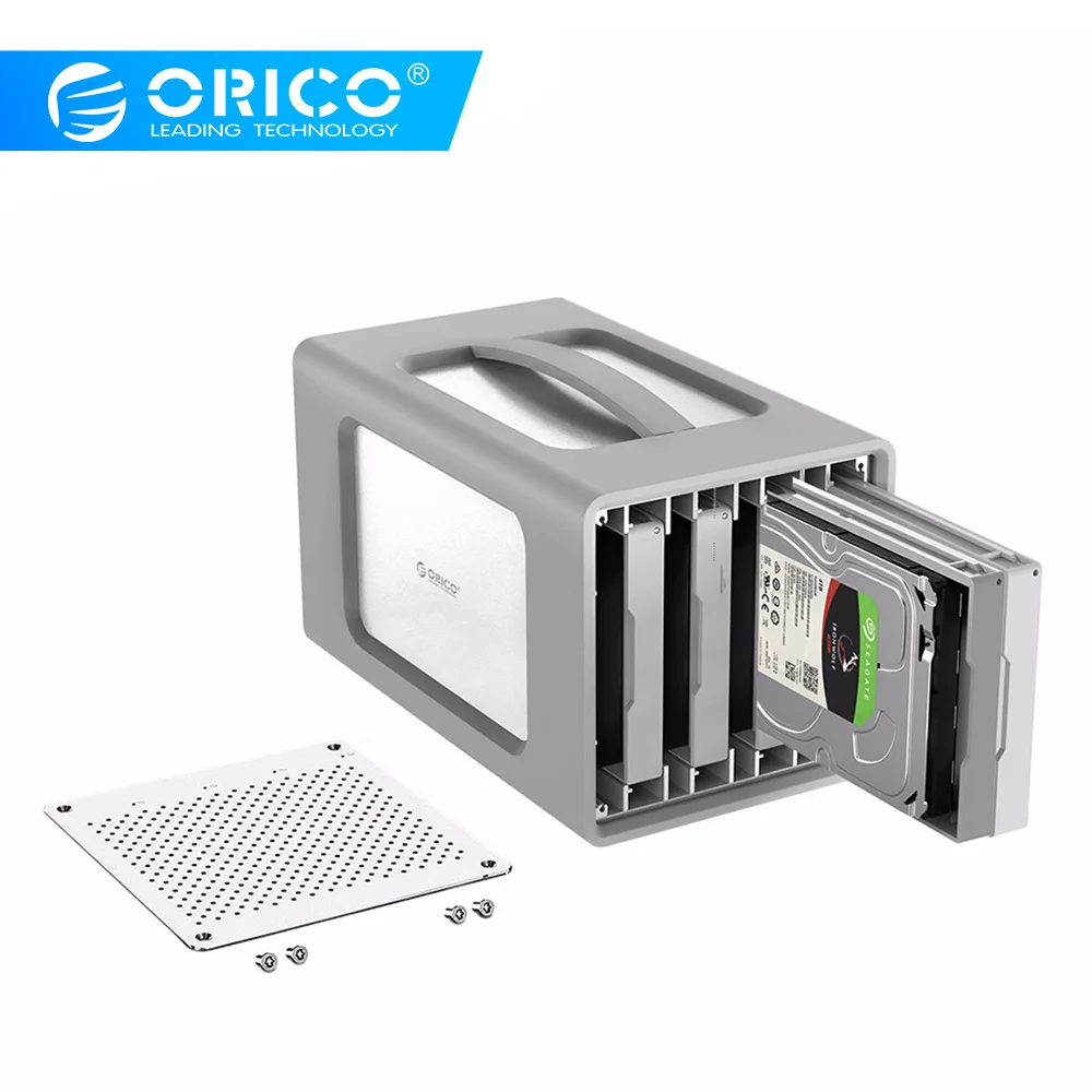 ORICO 4 Bay корпус для жесткого диска из алюминиевого сплава type-C 3,5 дюйма чехол для жесткого диска с Raid и силиконовым покрытием Поддержка хранения 40 ТБ