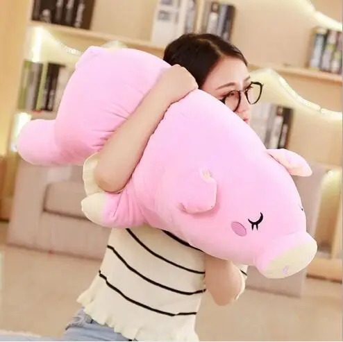 

WYZHY down cotton pig hug plush toy sofa decoration to send friends and children gifts 80CM