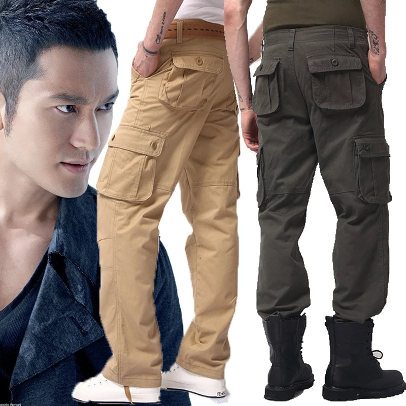 

29-46 Men's Cargo joggers 2018 Pants Big size mens 6XL 7XL 8X Military for Men pocket Overalls tactical Trousers Camouflage