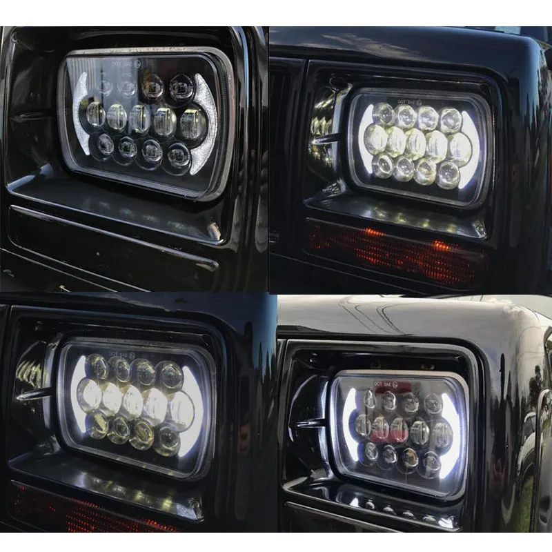 Пара 105 Вт 5X7 7X6 дюймов Retangular Feixe Farol Com High/How DRL квадратные фары для Jeep Cherokee XJ Wrangler YJ