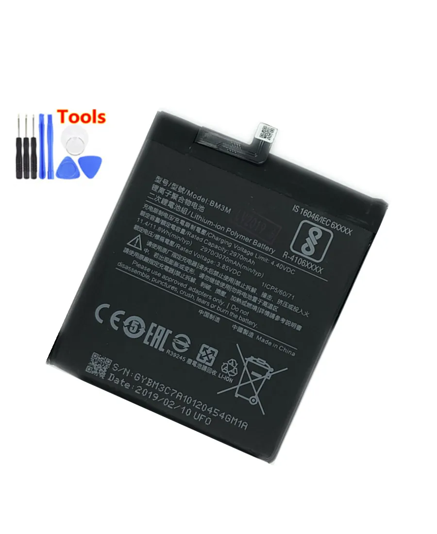 

For Xiaomi BM3M 2970/3070mAh Battery For XiaoMi Mi9 SE Mi 9 SE BM3M Batterie Bateria Accumulator Smart Phone + Free Tools