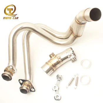 

Motorcycle Muffler Full Exhaust System Stainless Steel Link Pipe Adapter Clamp Spring For Kawasaki Ninja ER6N 2009 2010-2012