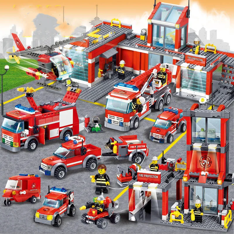 Legoings City FIRE FIGHT Building Blocks Sets Building Blocks Sets  building blocks toys for children  DIY Toys for Childr