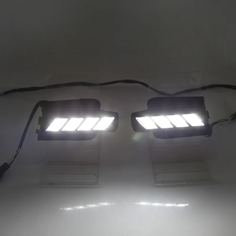

Car Flashing led drl daytime running light For 03-09 year Toyota Prado fog lamp hole cover function Signal light 2pcs