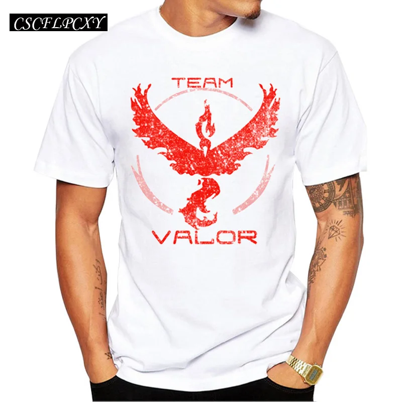 

Go Men T-shirt Short Sleeve Fashion Tops Retro Printed Team Harmony/ Mystic/ Instinct/ Valor t shirts Cool tee