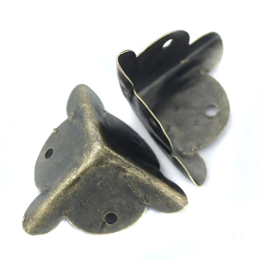 4 Pack 20mm Vintage Alloy Corner Protector Decorative Table Desk Edge Covers for Wooden Box Case Furniture