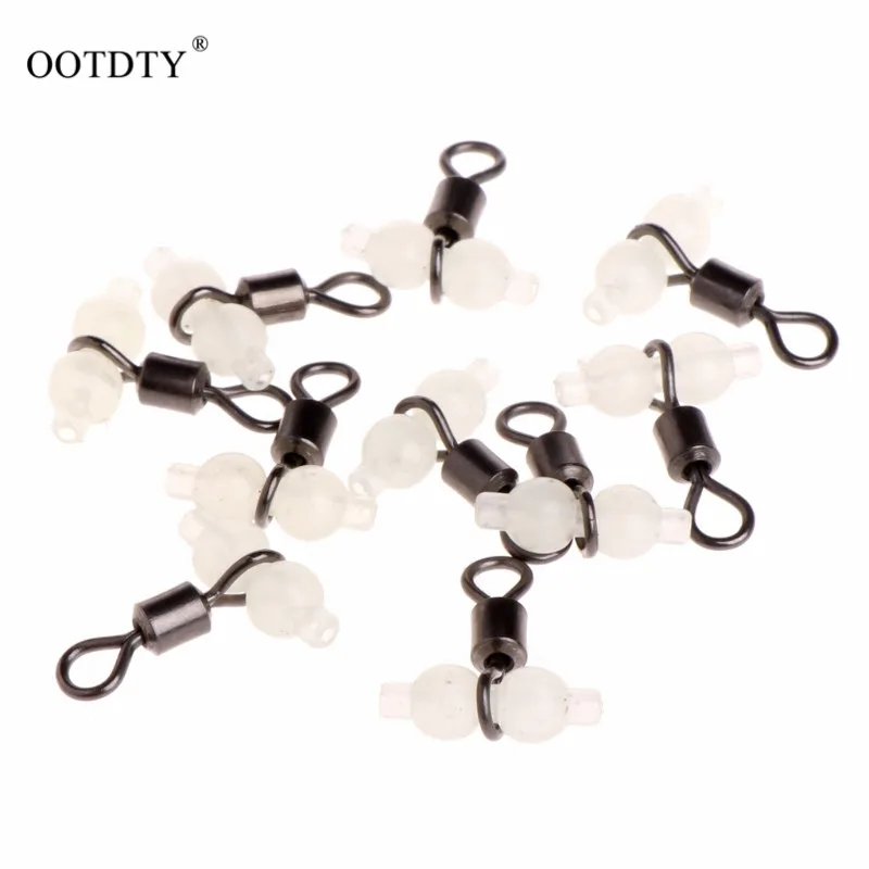 

OOTDTY 10pcs/lot Luminous Fishing Swivels Rolling Swivels Sea Fishing Accessories Tackle Connector Rolling Swivels 3-way Swivels