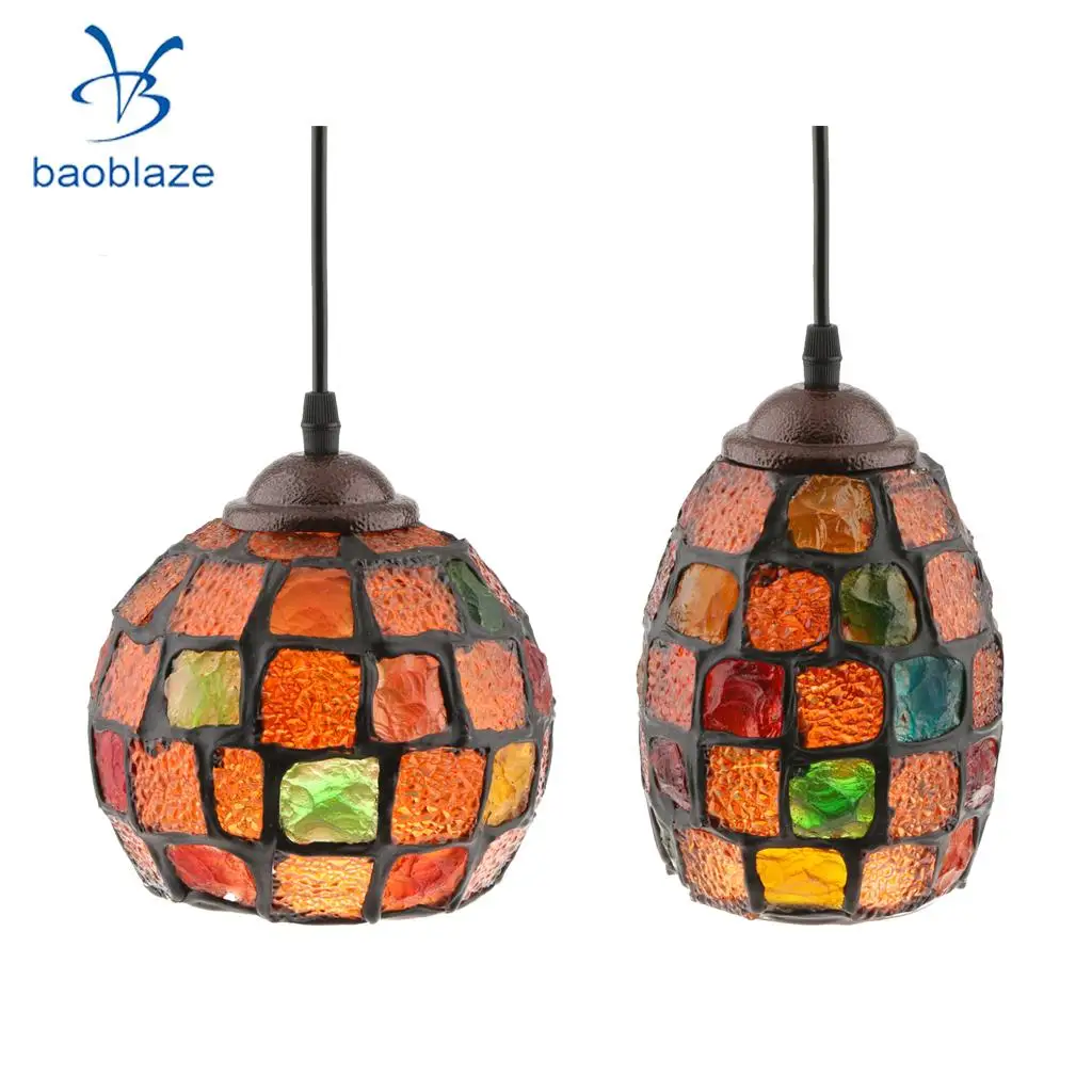 2Pcs Retro Colorful Ceiling Pendant Lamp Light Chandelier Shades Lampshades