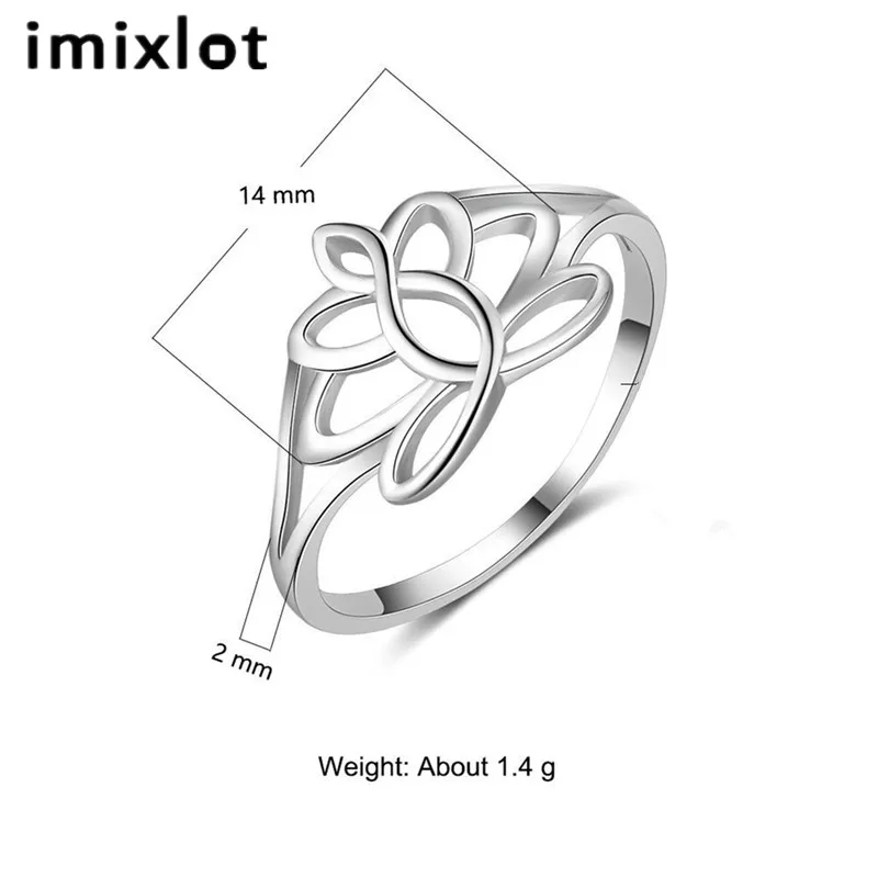 Нежное кольцо из нержавеющей стали с цветком лотоса для женщин, девушек, серебряного цвета, модное простое кольцо на палец