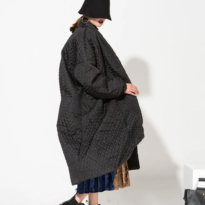 Manches Hot New Long Black Wth1201 Chaud Femmes À Qualité Haute Très Longues Européenne Noir Manteau Tempérament 2019 eam Lâche 5Ezqw5Z