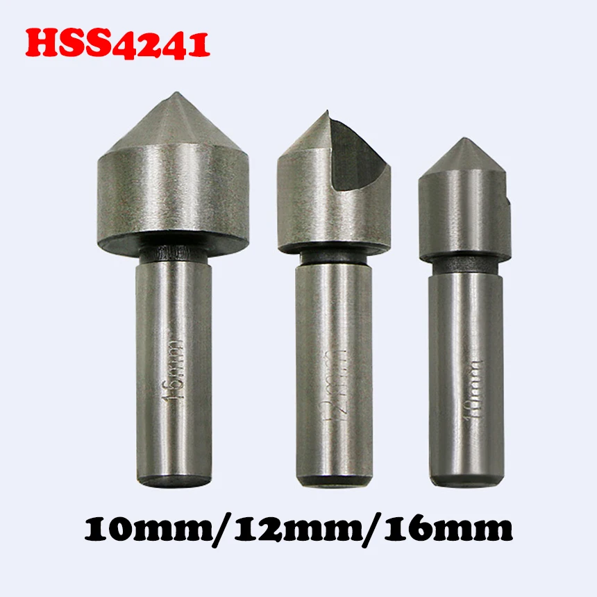 10mm 12mm 16mm 10-16mm HSS High Speed Steel Metric 90 Degree Single Flute Edge Woodworking Chamfer Core Countersink Drill Bit