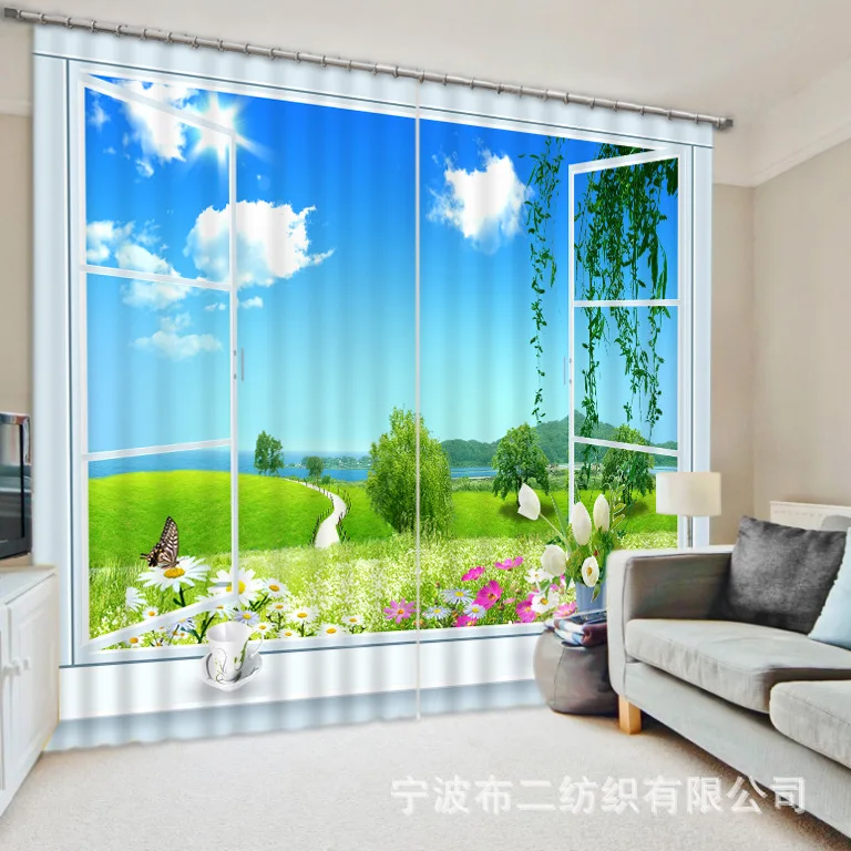 

beautiful sceneries 3D Blackout Curtains For Living room Bedding room Home Decor Tapestry Wall Carpet Drapes Cotinas
