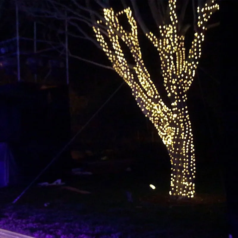Светодиодный уличный светильник из медной проволоки 30 м 50 м 100 м светодиодный уличный Рождественский Сказочный светильник s украшение Рождественский Звездный светильник+ адаптер