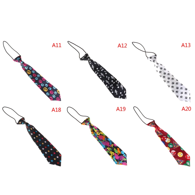 Fashion Boys Girls Printed Colorful Neckwear Elastic Tie Cute Chirldren