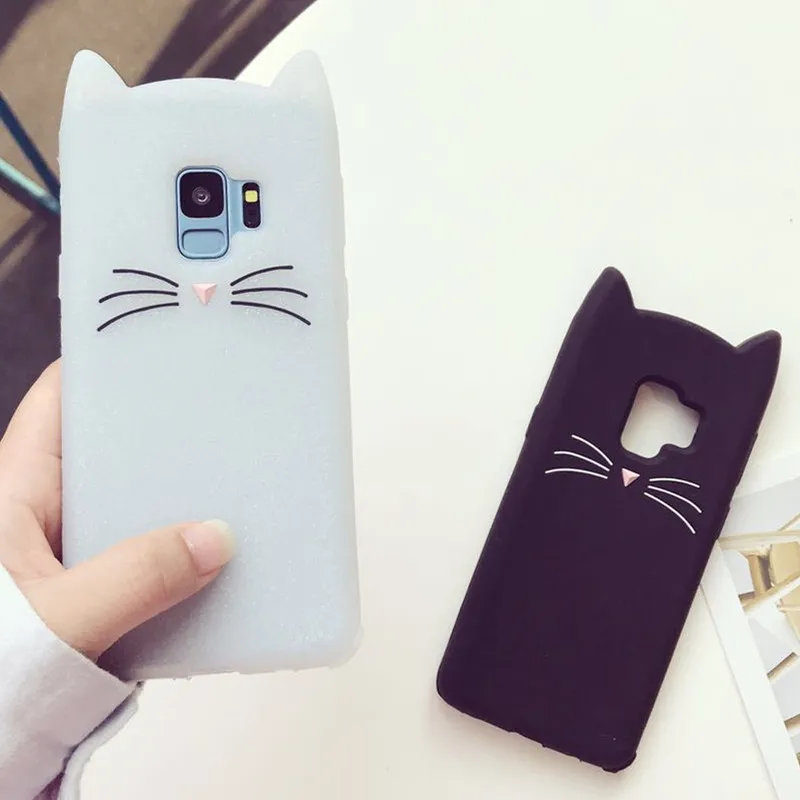 For Samsung Galaxy  s9 Case CAT  Cartoon Soft Rubber Mobile  