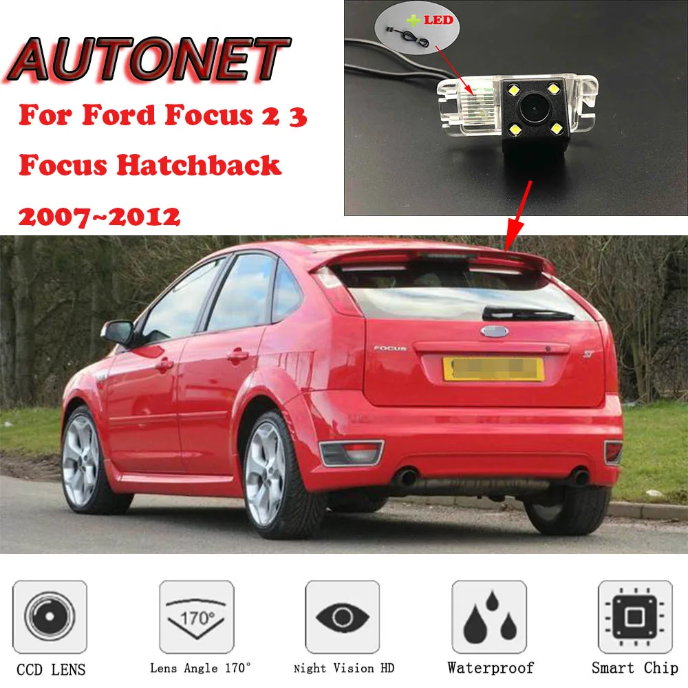 AUTONET резервная камера заднего вида для Ford Focus 2 3 Focus Hatchback 2007 2008 2009 2010 2011 2012 парковочная камера или кронштейн