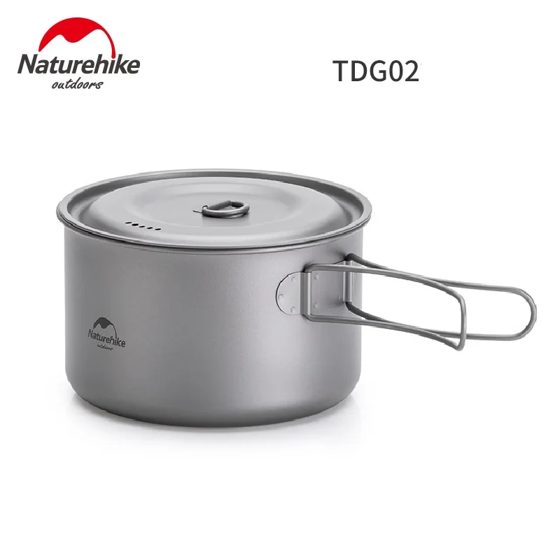 

Naturehike Outdoor Picnic Titanium Pot Frying Pan Lightweight Hiking Camping Tableware Cookware Tools Ti Equipment 800ml 1250ml