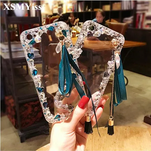 

XSMYiss Luxury Glitter Pendant Phone Cases For iPhone X Back Cover Bling Rhinestone Case For iPhone 5 SE XR Xs Max 6 6s 7 8 Plus