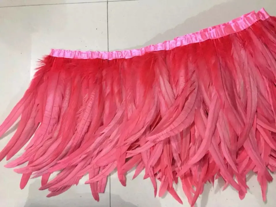

Free Shipping-10 yards Red Rooster feather trim 12-14" in width for Craft Design costumes sewing
