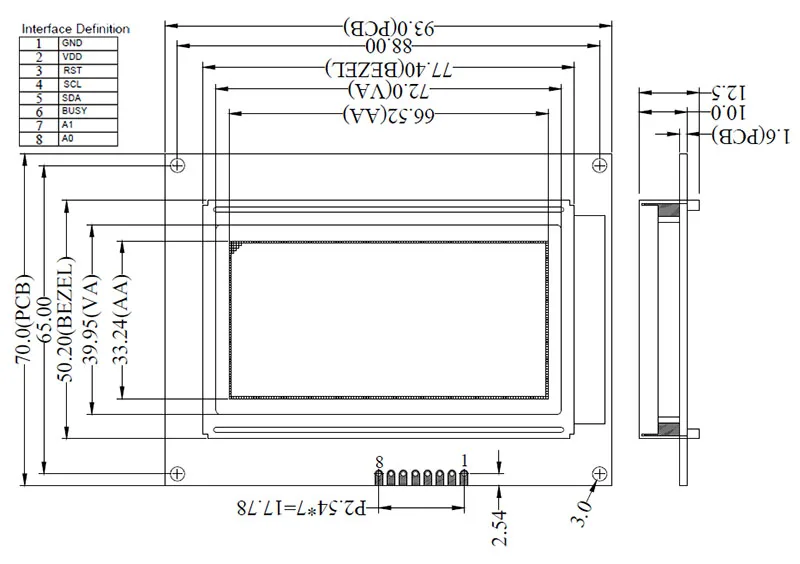 93X70 мм графическая матрица IEC IIC 12864 128*64 ЖК-модуль экран дисплея для Arduino ABS рамка 5,0 в/3,3 В встроенный GB2312 ASCII шрифт