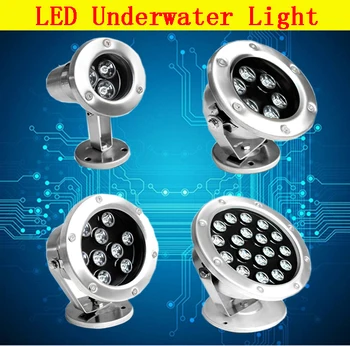 

LED Underwater Lights For Boats 18W Pool Lighting Swimming LED Lamp IP67 Colorful Fish Tank Aquarium Underwater Fountain Lights