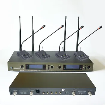 

U-4004-978 Pro. Four Channels UHF Wireless Microphone System With Gooseneck MICS Receiver & Transimitter for Meeting
