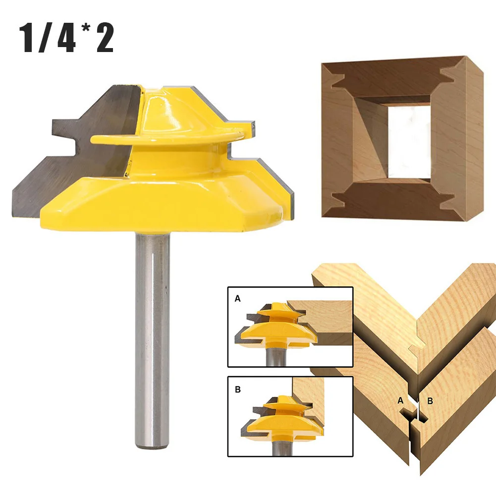 

45 Degrees Woodworking Router Bit Cutter 1/4*2 Router Bits For Wood Cutting Tools