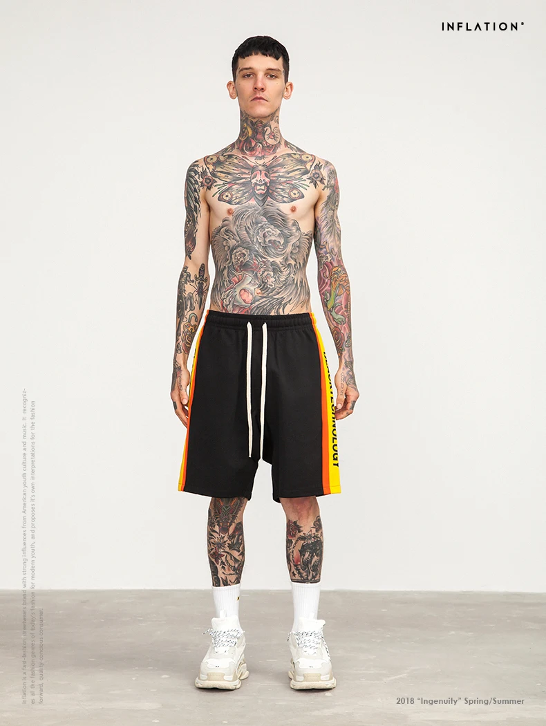 Новые модные мужские шорты с принтом сбоку, летние мужские шорты с эластичной резинкой на талии, 8405S
