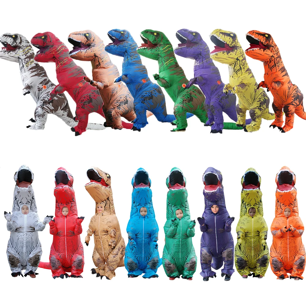 Новый надувной костюм динозавра T REX Парк Юрского периода динозавр косплей для