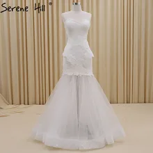 White Fashion Simple Sexy Mermaid Wedding Dresses Sleeveless Lace Up Bridal Gown Robe De Mariee 2017 Real Photo