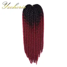 YXCHERISHAIR HAVANA mambo твист вязание крючком плетение волос 1 шт./упак. 2" 120 г эффектом деграде(переход от темного к черного, серого и синего цвета синтетический Высокая Температура волокна
