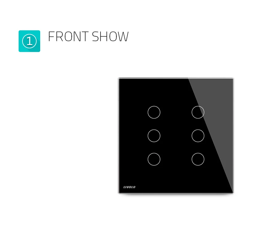 Livolo США Стандартный Роскошный Черный Кристалл Стекло, двойная стеклянная панель для 3 банды+ 3 банды переключатель VL-C5-C3/C3-11/12