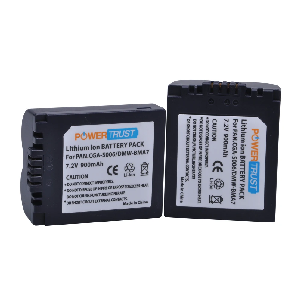 

Powertrust 2PC CGA-S006 CGR-S006E S006A DMW-BMA7 Battery for Panasonic Lumix DMC-FZ7 FZ8 FZ18 FZ28 FZ30 FZ35 FZ38 FZ50