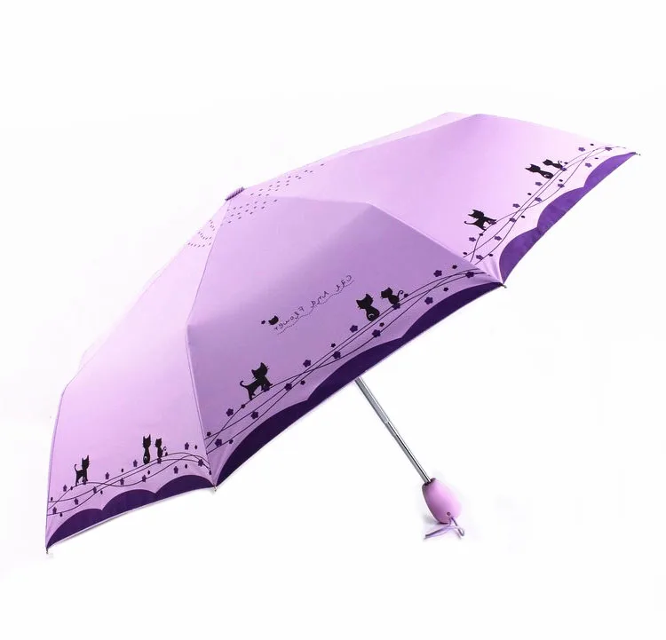 Guarda-chuva Feminino Criativo Gato Bonito Menina Revestimento