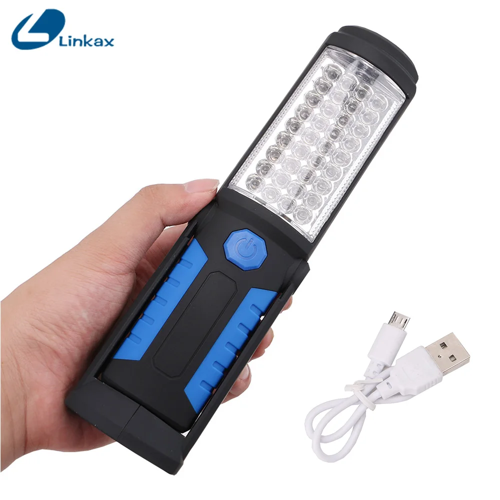 

Portable LED Torch FlashLight Rechargeable Working Lamp ABS Lights with Magnet Chip Battery Power Bank FlashLights