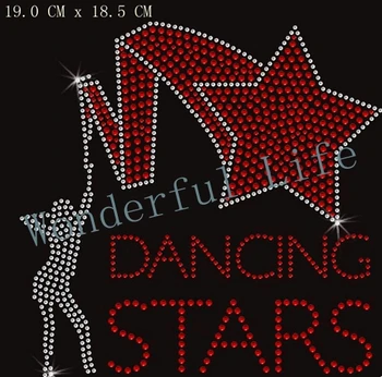 

Wonderful life Wholesale free shipping DANCE STAR Rhinestone Crystal Motif Transfer Rhinestone iron on Hotfix Applique