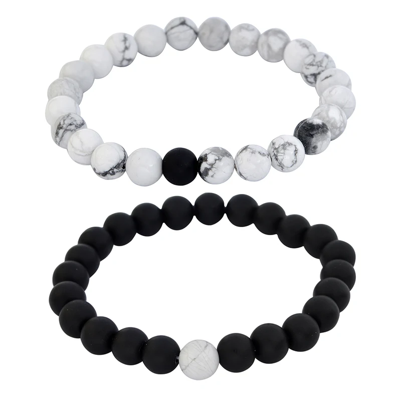 

Beaded bracelets 1 set Healing Balance Beads Bracelet Yoga Life Energy Lava stone Tiger eye stone Bangle for women men Jewelry