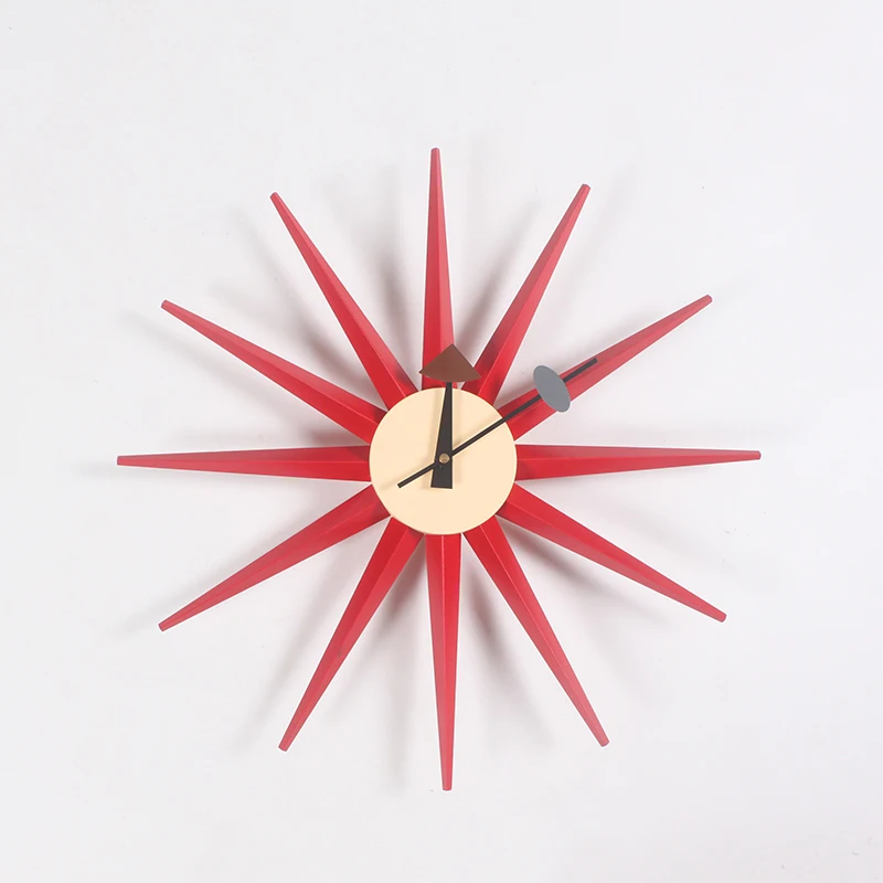 CW08 Factory direct Wooden Multi Color Sunburst wall clock