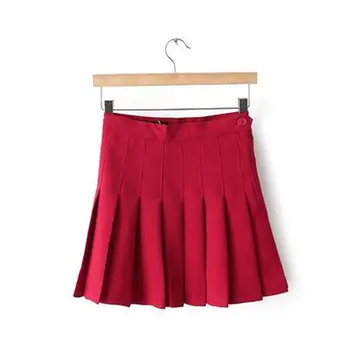 

Women Cute School Uniforms Skirts High Waist Plain Skater Flared Pleated Girls Vintage Black White Mini Skirt
