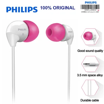 

Philips SHE3501 In-Ear Earphone Flat Head Earbuds 3.5mm Wired Headsets Super Bass Earphones for Xiaomi LG Official Certificatio