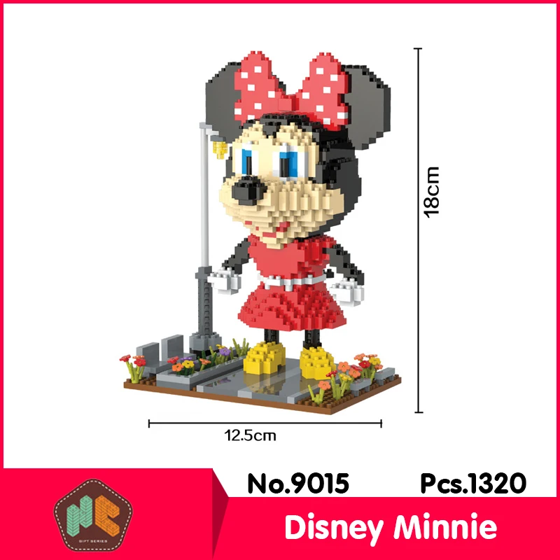 

HC9015 1320Pcs Minnie Cartoon Series Without Original Box Building Blocks Diamond Bricks Toys Compatible With LOZ