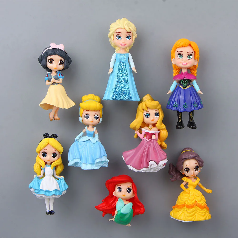 Frozen Fridge Magnets 3d People Souvenir Mermaid Snow White Princess Aisha PVC Magnetic Sticker Kids Fridge sticker Decora